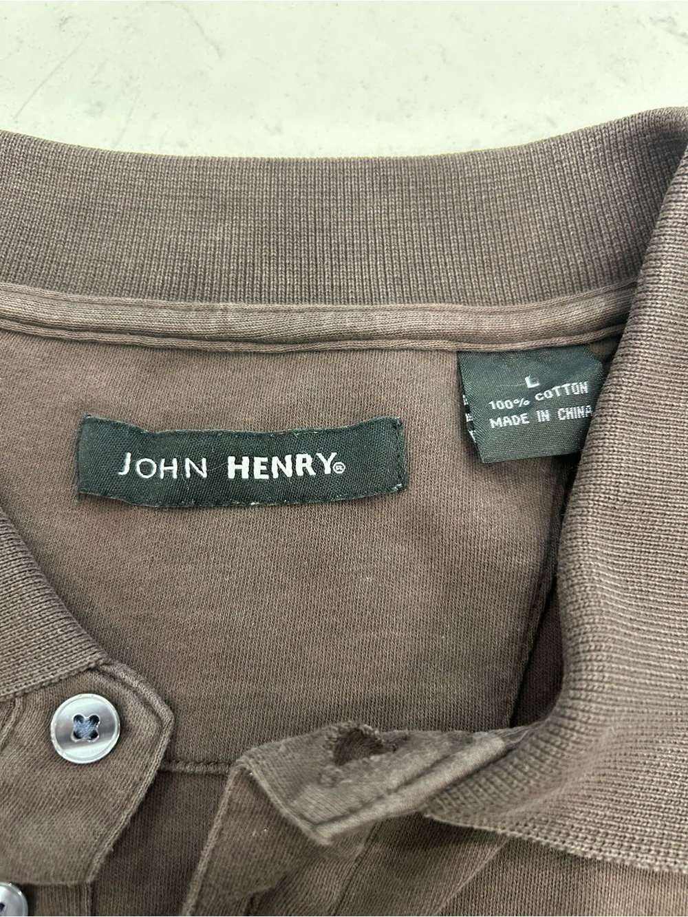 John Henry Woven Black Label 100% Cotton Large Polo - Picture 3 of 10